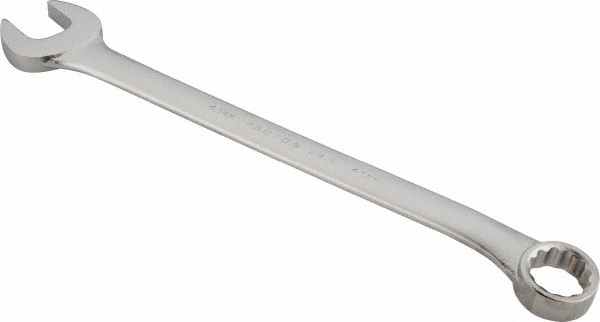 Combination Wrench: 41.00 mm Head Size, 15 deg Offset - Steel, Satin Finish, Tether Capable