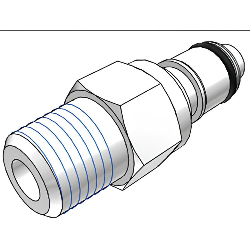 Push-to-Connect Tube Fitting: Connector, 1/4" Thread, 1/4" OD