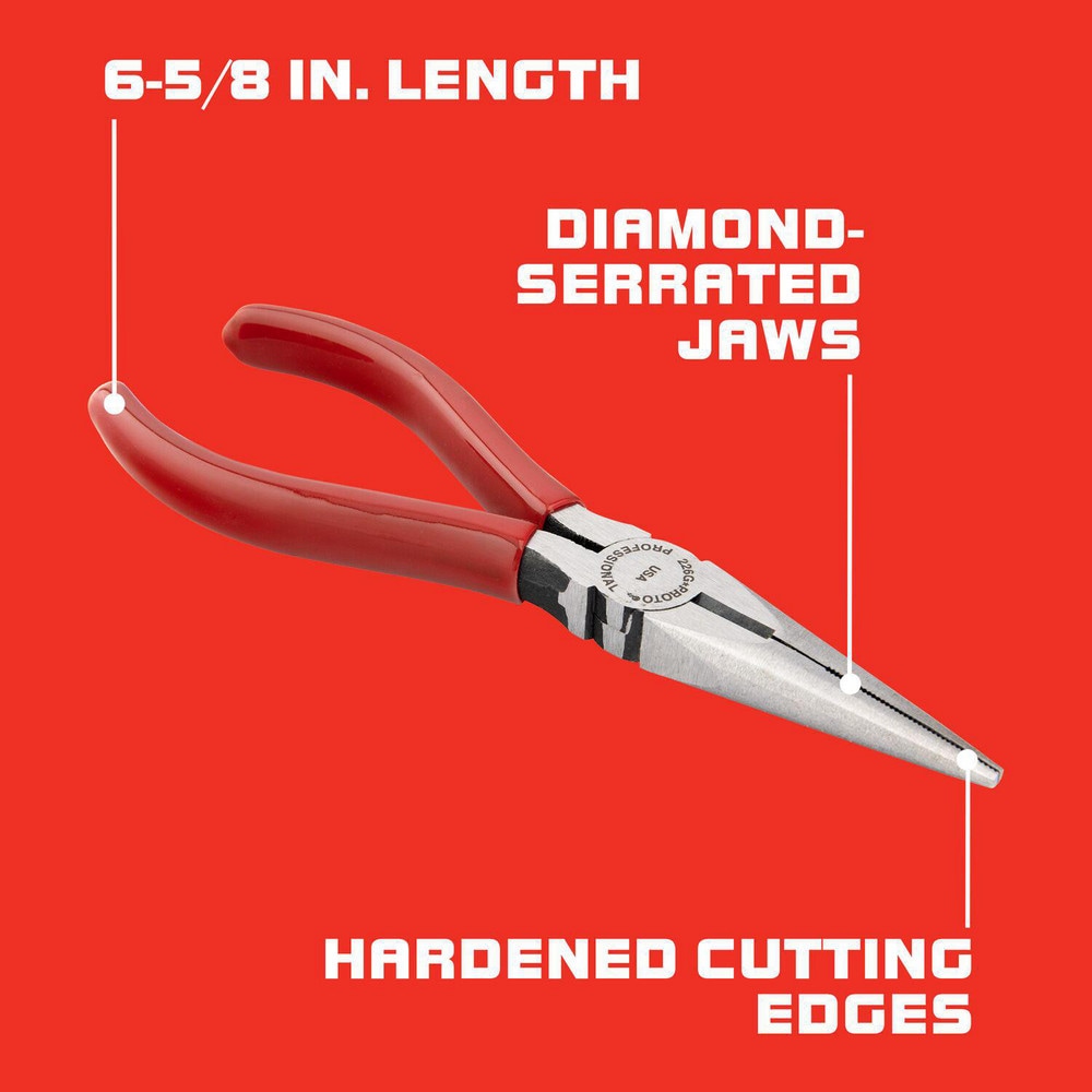 6 in. Standard Long-Nose Pliers - Side-Cutting, ,Over Length 6-5/8