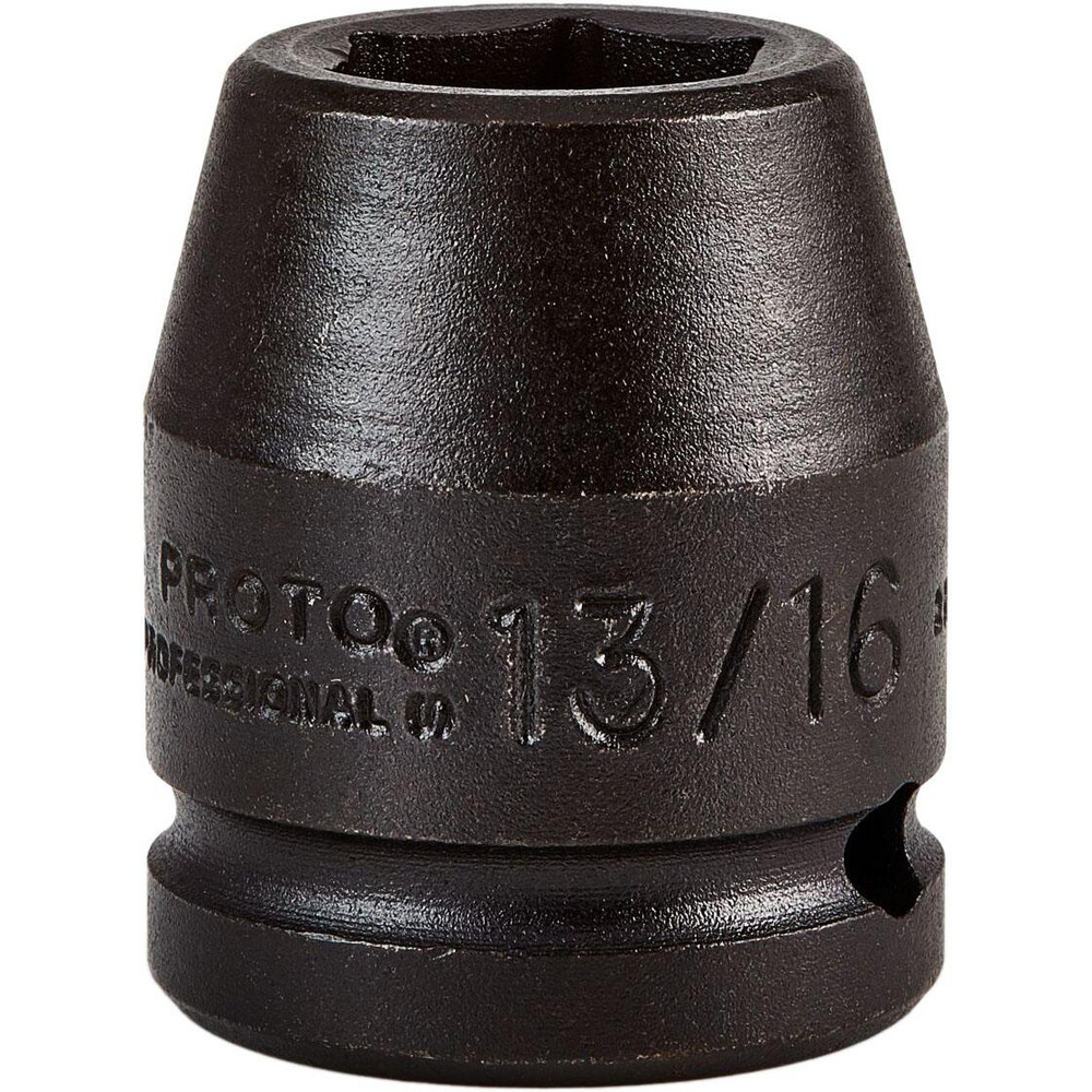 Impact Socket: 3/4" Drive, 13/16" Socket, Hex Drive - 6 Point, 1-15/16" OAL