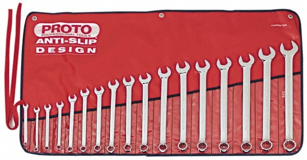Combination Wrench Set: 17 Pc, Metric
