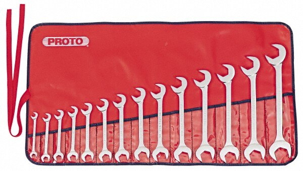 Open End Wrench Set: 14 Pc, Inch