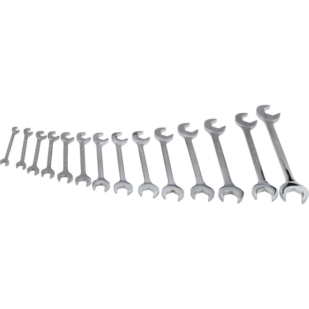 Open End Wrench Set: 14 Pc, Inch