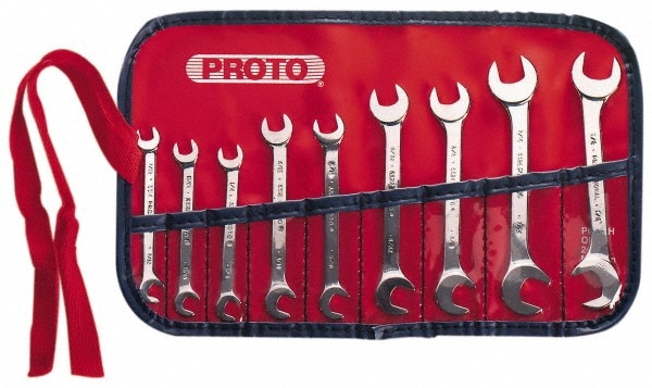 PROTO J3300A Open End Wrench Set: 9 Pc, Inch Image