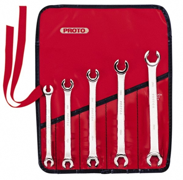 PROTO J3700M Flare Nut Wrench Set: 5 Pc, Metric Image