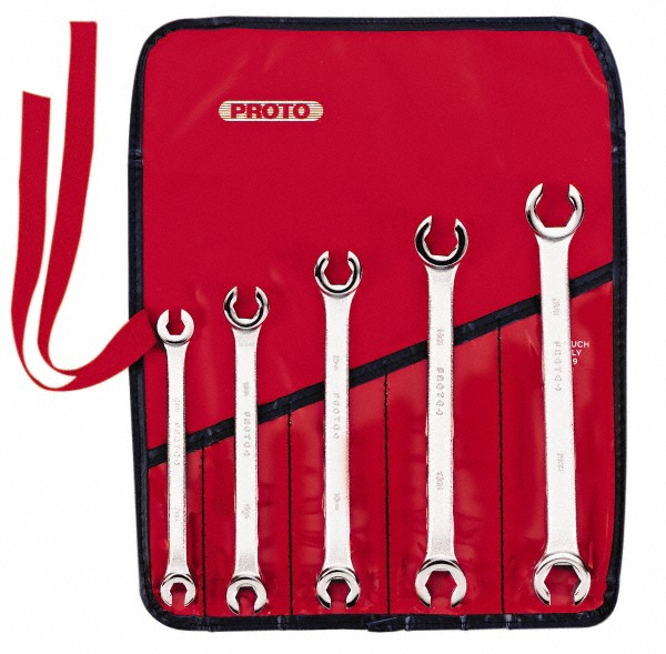Stanley Proto J3700M Metric Double End Flare Nut Wrench Set – 5 Piece, 6 Point