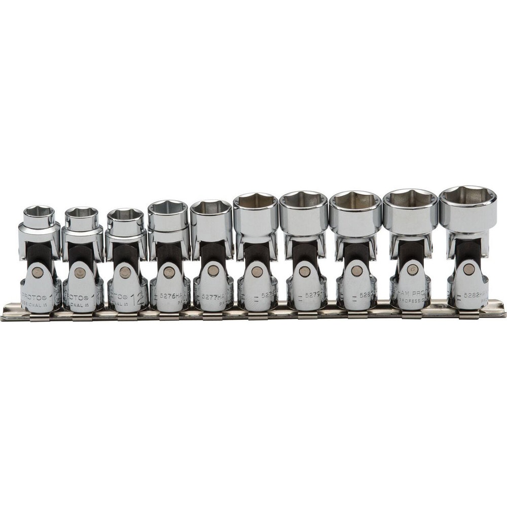 Standard Socket Set: 10 Pc, 3/8" Drive, 10.00 to 19.00" Socket