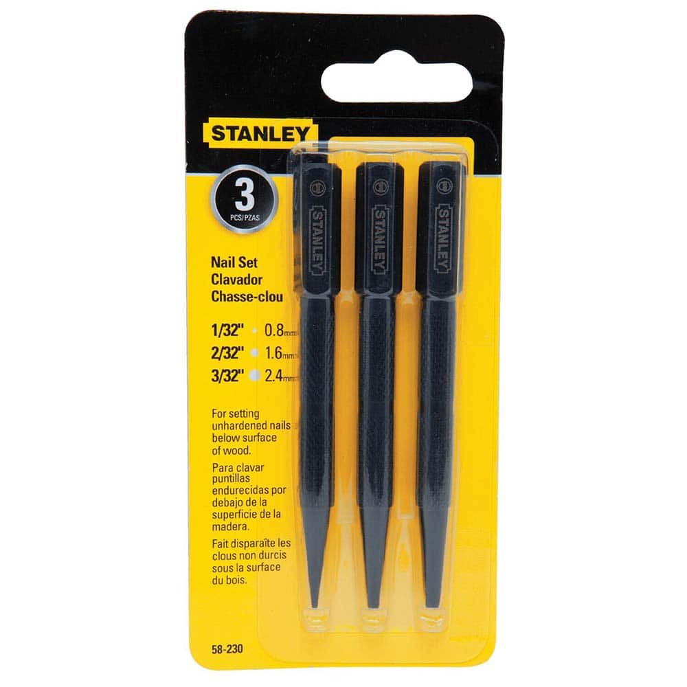 Stanley 0-58-930 Dynagrip Nail Punch Set of 3