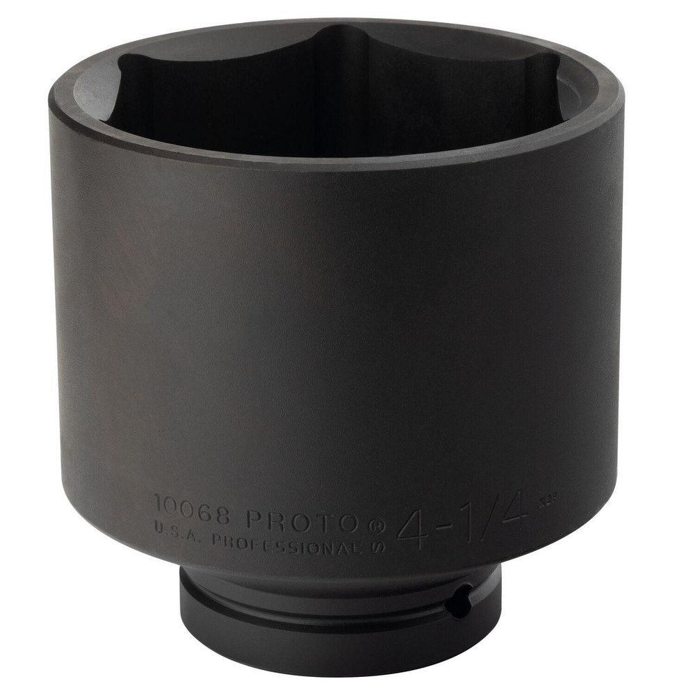 Impact Socket: 1" Drive, 4-1/4" Socket, Hex Drive