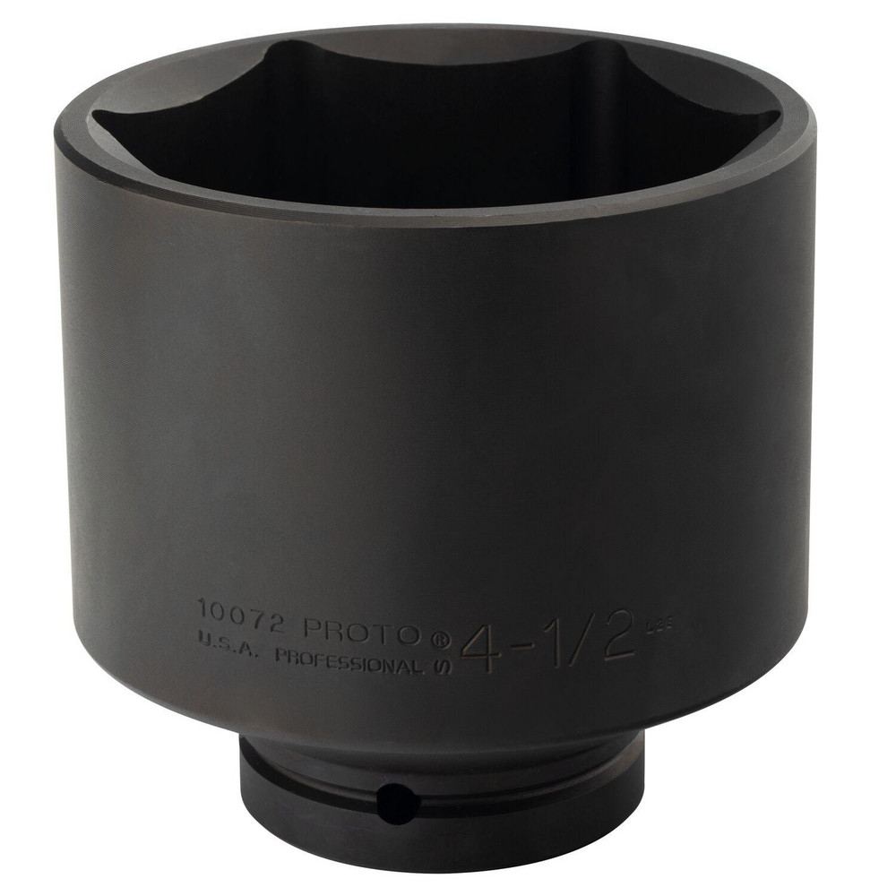 Impact Socket: 1" Drive, 4-1/2" Socket, Hex Drive