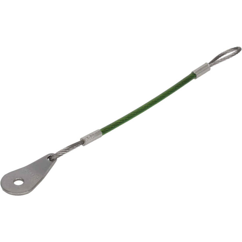 6" Long, Stainless Steel Cable Loop & Tab with Hole End, Quick Release Pin Lanyard