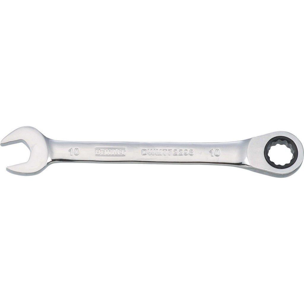 DeWALT Combination Wrench: 10.00 mm Head Size, 15 deg Offset - Steel, Chrome Finish | 4-Pack | Part #DWMT72298OSP