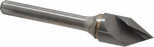 1/2" Head Diam, 1/4" Shank Diam, 1 Flute 60° Solid Carbide Countersink