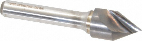 5/8" Head Diam, 3/8" Shank Diam, 1 Flute 60° Solid Carbide Countersink