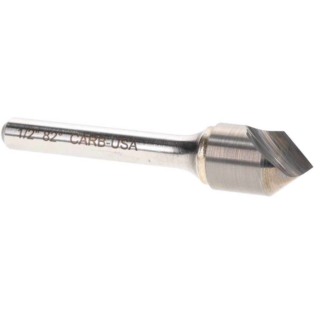 Atrax 331-006060 Countersink: 1/2" Head Dia, 82 ° Included Angle, 1 Flute, Alloy Steel, Right Hand Cut 