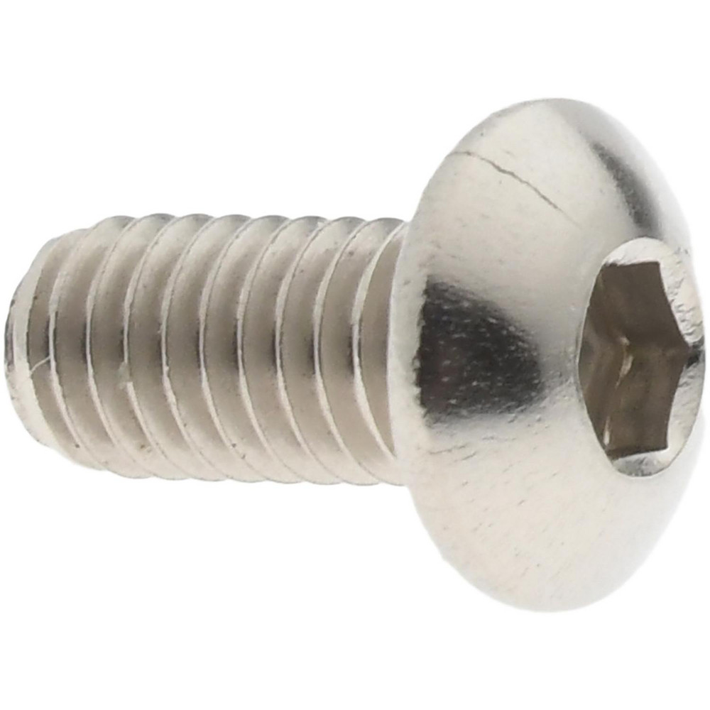 Button Socket Cap Screw: M3x0.5, 6.00 mm Length Under Head, Stainless Steel, Bright/Uncoated - 2.00 mm Drive, Hex Socket Drive, ANSI/ASME B18.3.4M & ISO 7380