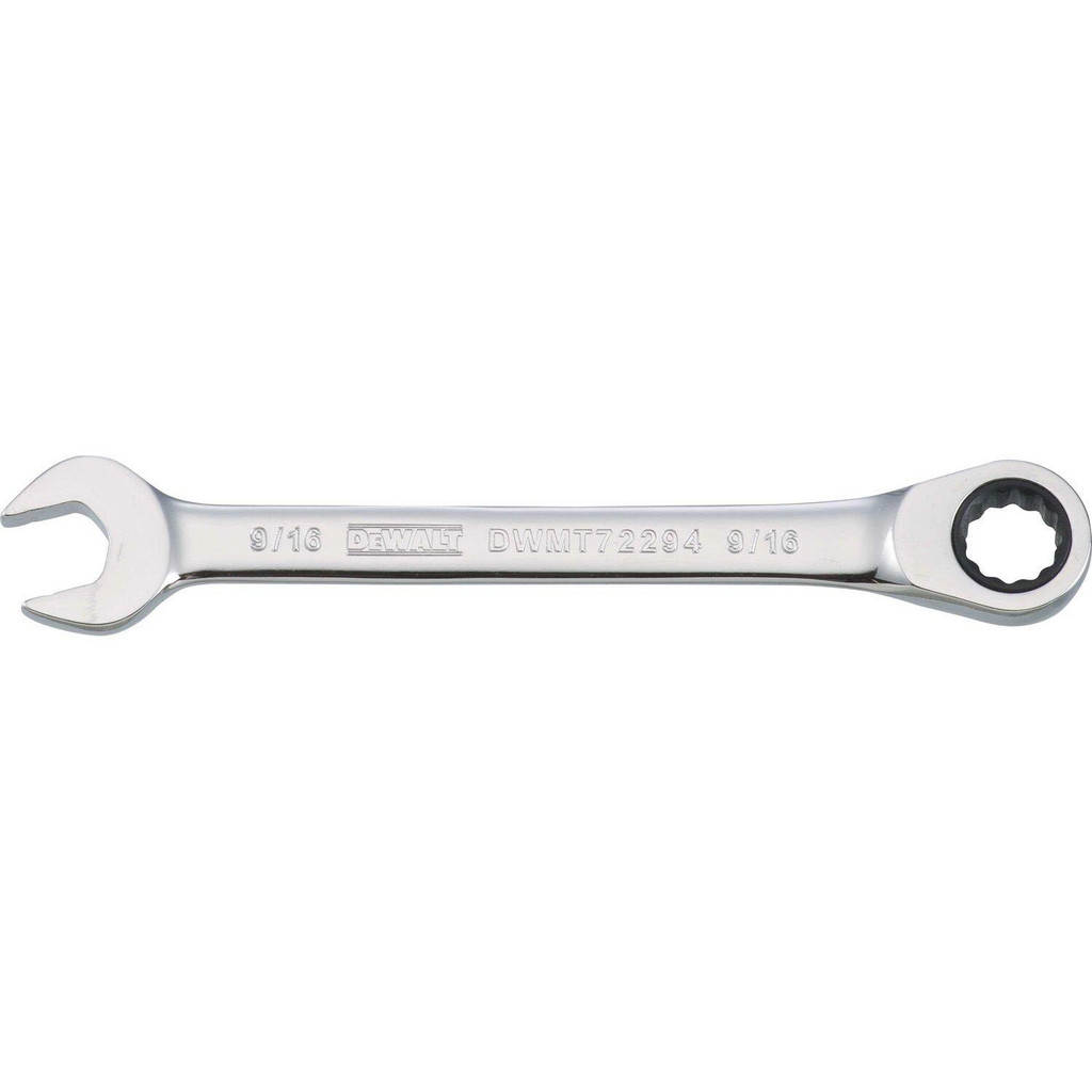 DeWALT Combination Wrench: 9/16" Head Size, 15 deg Offset - 7-5/32" OAL, Steel, Chrome Finish | 4-Pack | Part #DWMT72294OSP