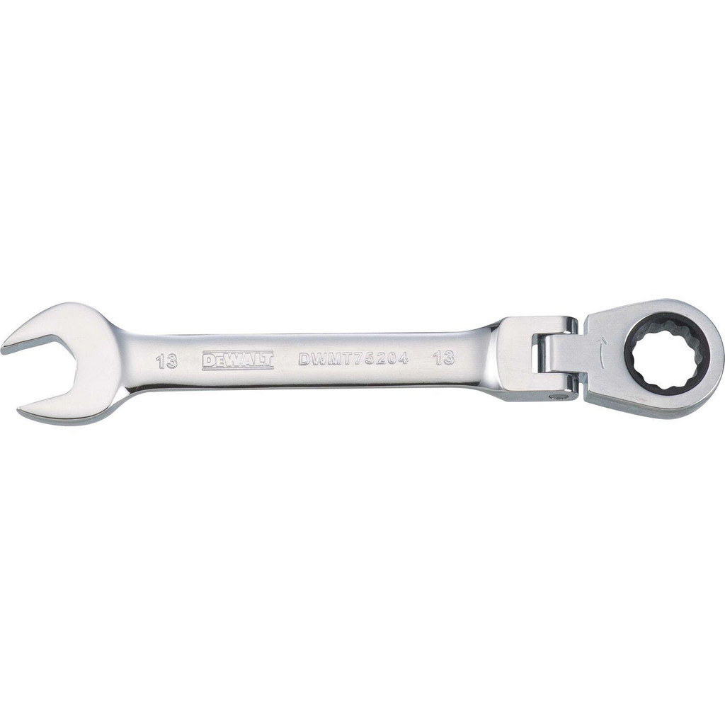 DeWALT Combination Wrench: 13.00 mm Head Size, 15 deg Offset - Steel, Chrome Finish | 4-Pack | Part #DWMT75204OSP