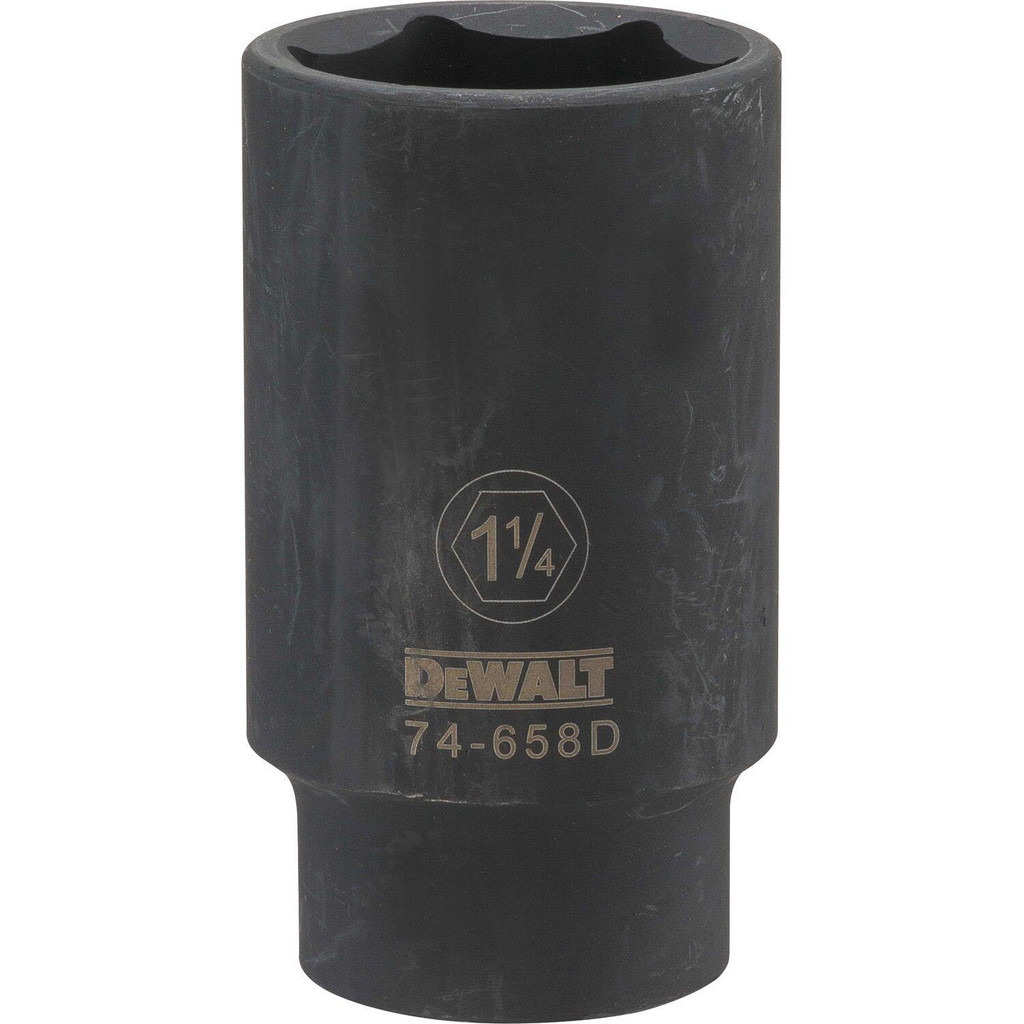 DeWALT Impact Socket: 1/2" Drive, 1-1/4" Socket, Hex Drive - 6 Point, Chrome | 4-Pack | Part #DWMT74658OSP