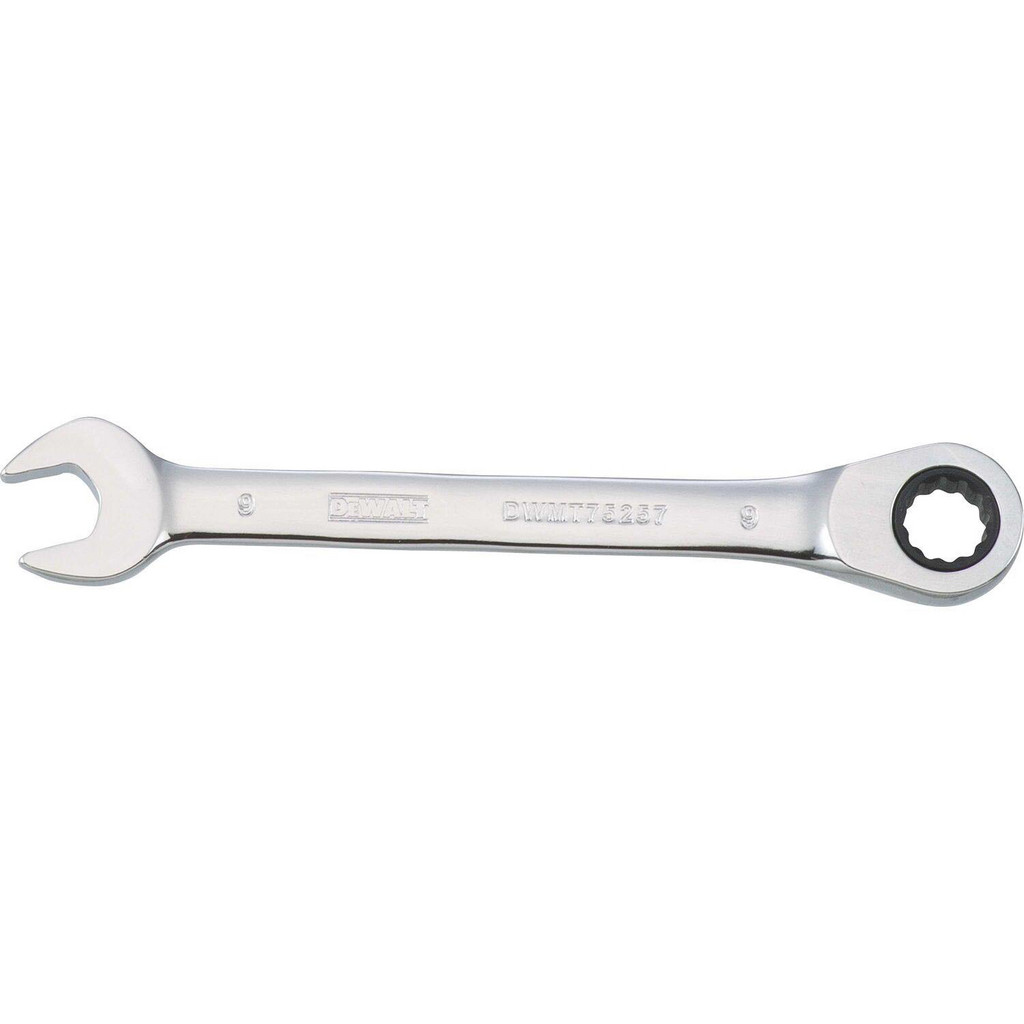 DeWALT Combination Wrench: 9.00 mm Head Size, 15 deg Offset - Steel, Chrome Finish | 4-Pack | Part #DWMT75257OSP