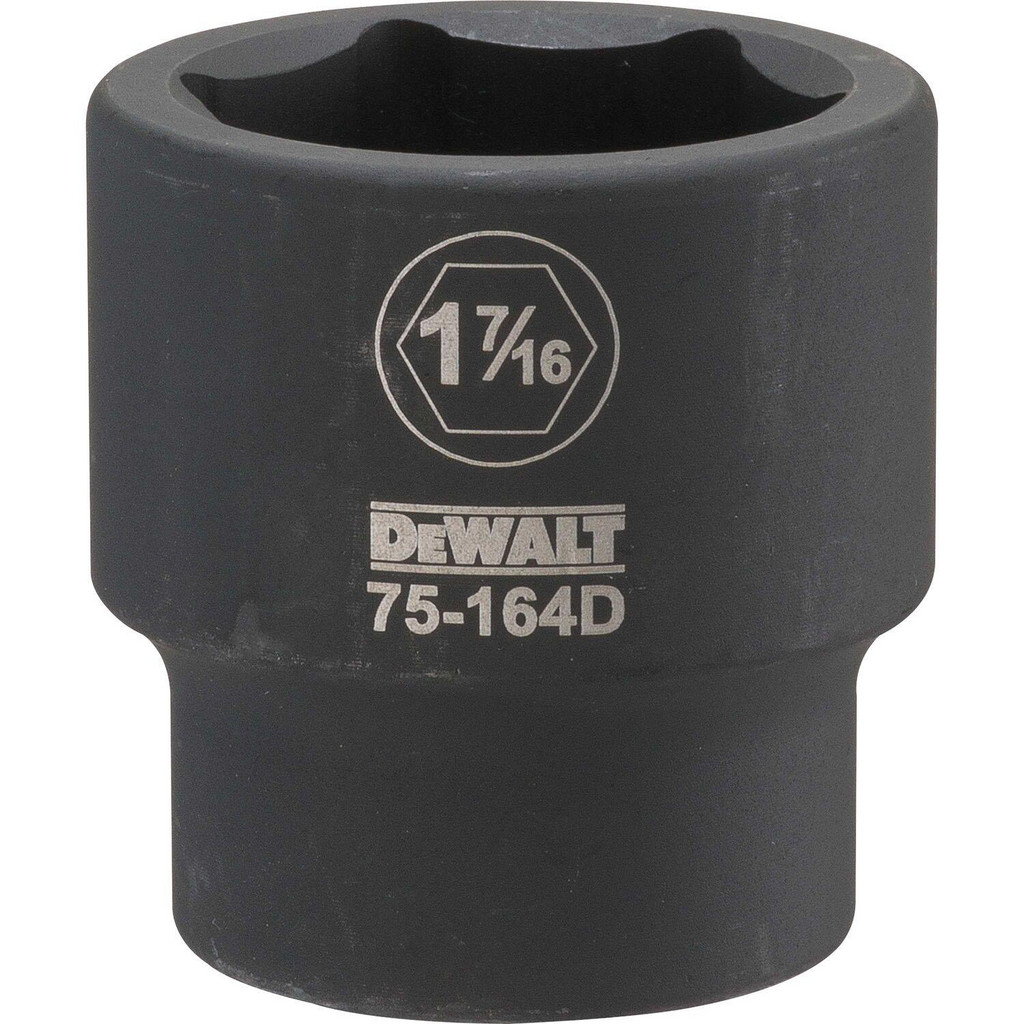 DeWALT Impact Socket: 3/4" Drive, 1-7/16" Socket, Hex Drive - 6 Point, Chrome | 2-Pack | Part #DWMT75164OSP