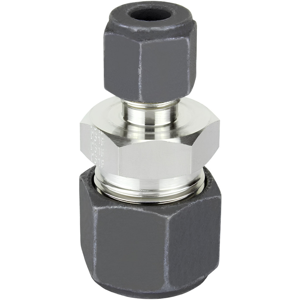 Parker Compression Tube Union: 3/4 x 1/2" Tube OD, Compression x Compression - Stainless Steel | Part #12-8 HBZ-SS