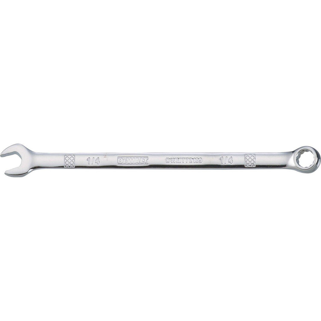 DeWALT Combination Wrench: 1/4" Head Size, 15 deg Offset - 3-31/32" OAL, Steel, Chrome Finish | 4-Pack | Part #DWMT72189OSP