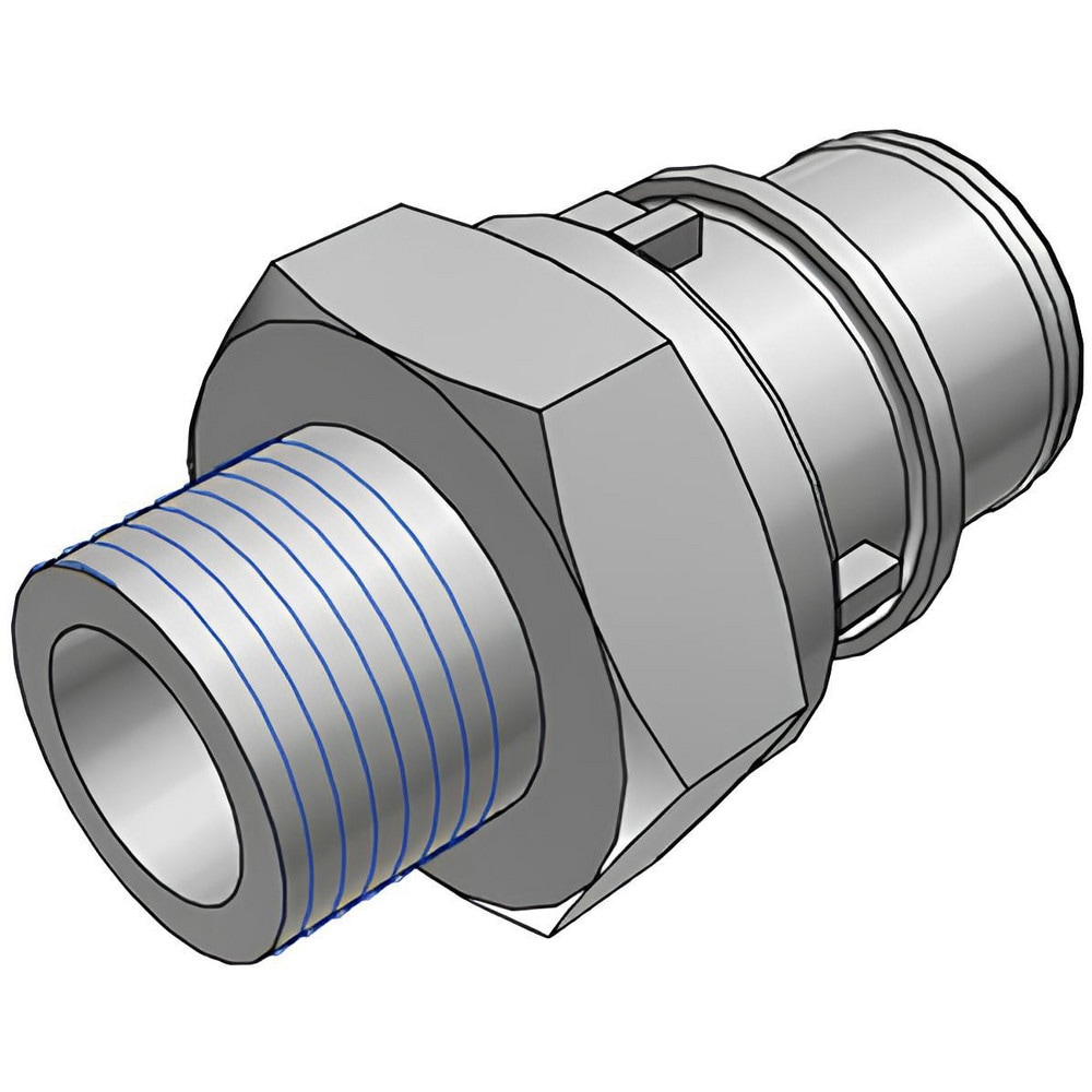 Push-to-Connect Tube Fitting: Connector, 3/8" Thread, 3/8" OD