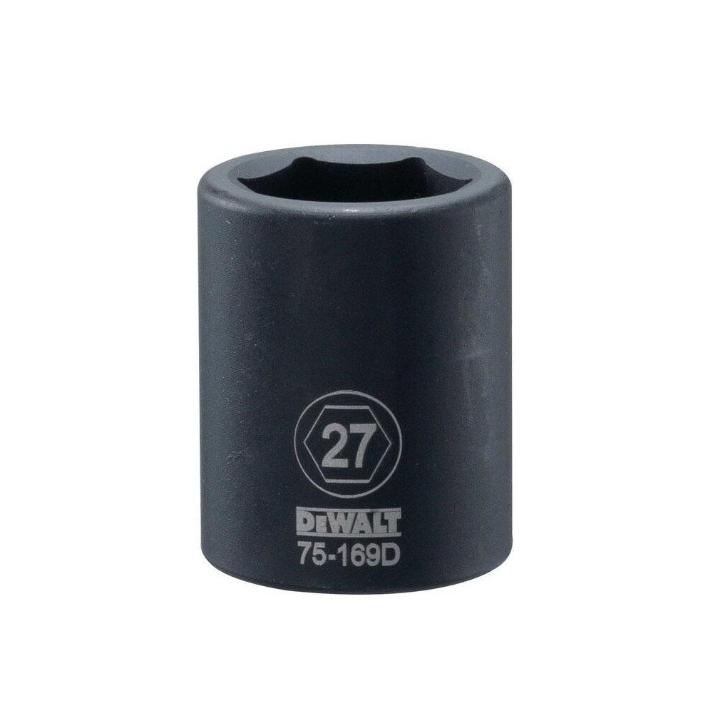 DeWALT Impact Socket: 3/4" Drive, 27 mm Socket, Hex Drive - 6 Point, Chrome | Part #DWMT75169OSP