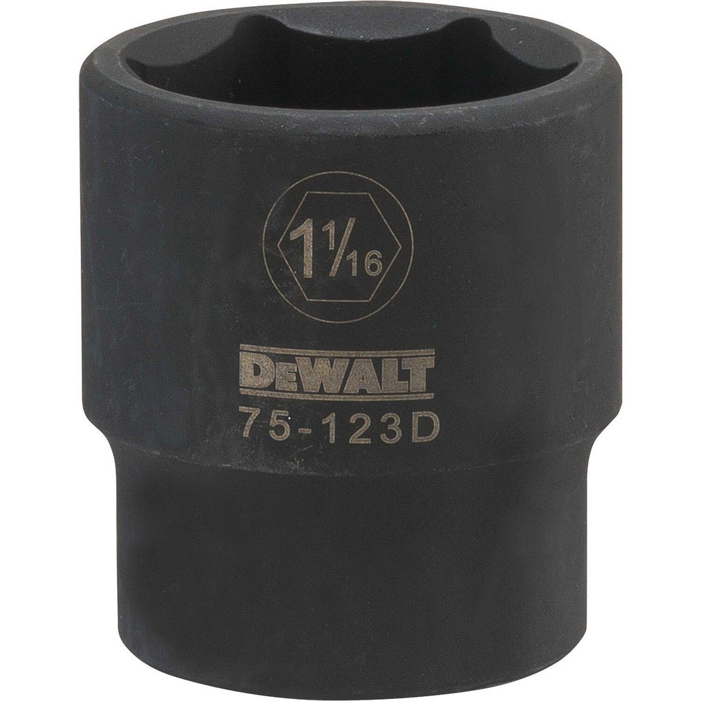 DeWALT Impact Socket: 1/2" Drive, 1-1/16" Socket, Hex Drive - 6 Point, Chrome | 4-Pack | Part #DWMT75123OSP