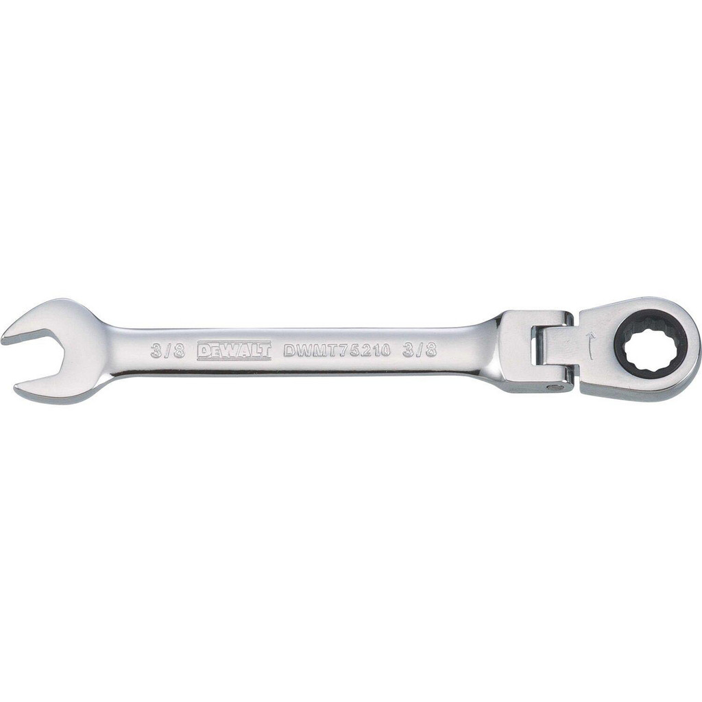 DeWALT Combination Wrench: 3/8" Head Size, 15 deg Offset - 5-11/32" OAL, Steel, Chrome Finish | 4-Pack | Part #DWMT75210OSP