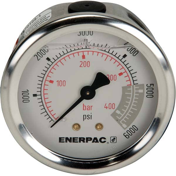 Enerpac G2534R 6000 psi Glycerine-Filled Hydraulic Pressure Gauge 