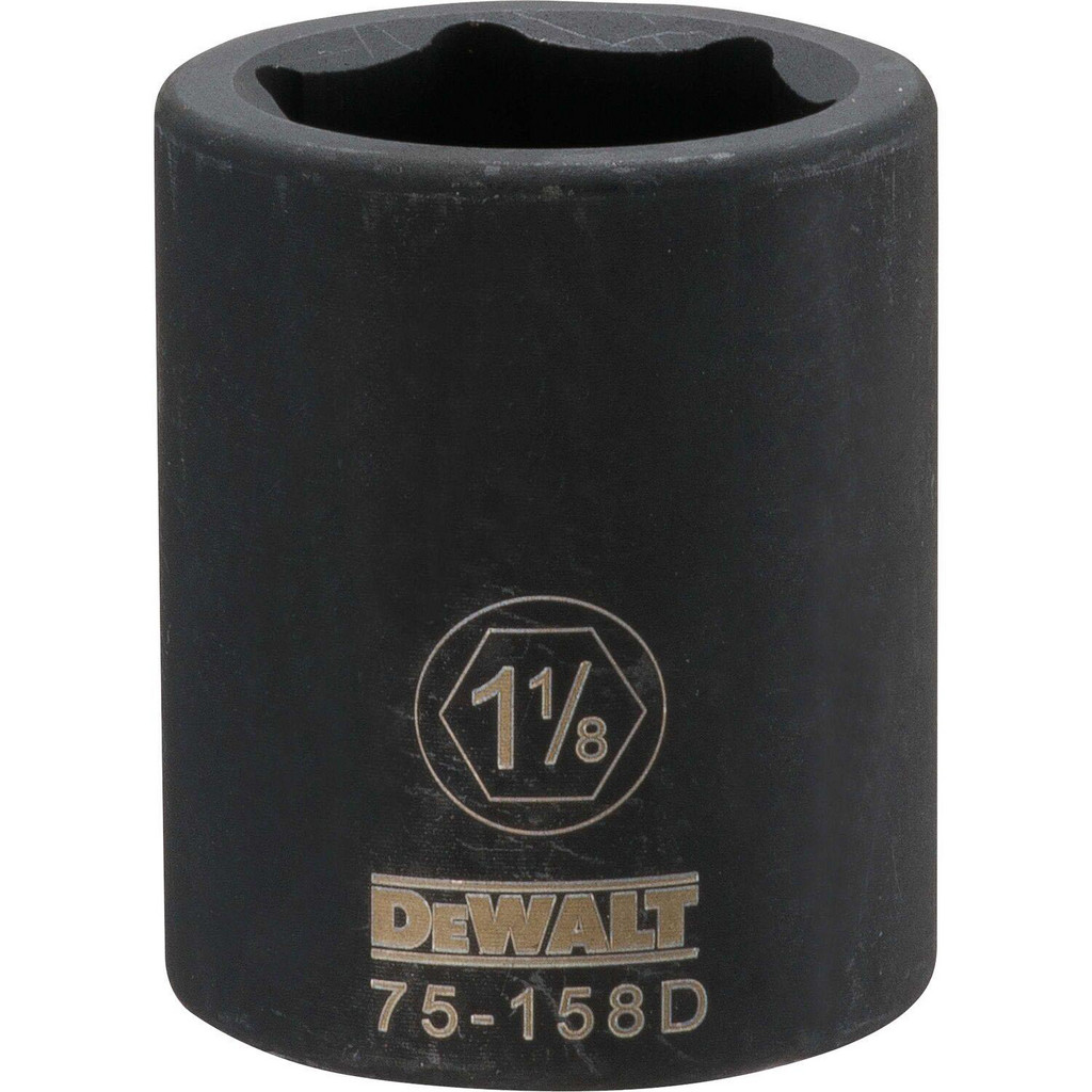 DeWALT Impact Socket: 3/4" Drive, 1-1/8" Socket, Hex Drive - 6 Point, Chrome | 2-Pack | Part #DWMT75158OSP