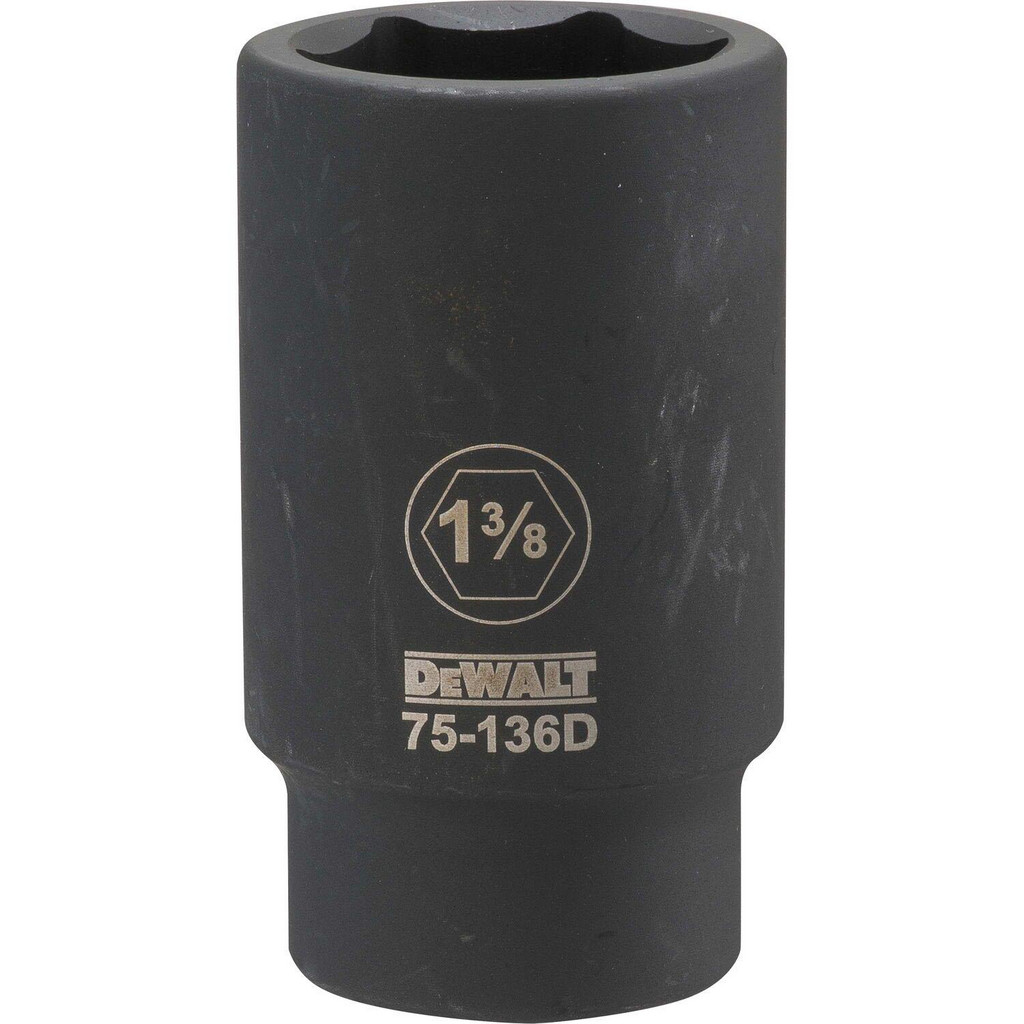 DeWALT Impact Socket: 3/4" Drive, 1-3/8" Socket, Hex Drive - 6 Point, Chrome | 2-Pack | Part #DWMT75136OSP