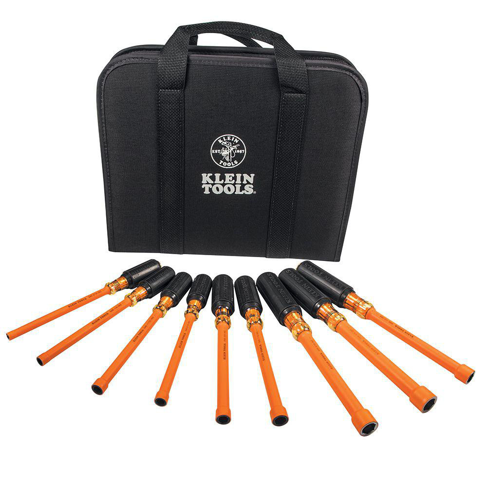 Klein Tools - Nut Driver Set: 9 Pc, 3/16 to 5/8", Hollow Shaft, Cushion ...