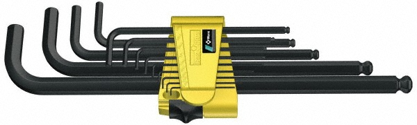 13 Piece L-Key Combo Hex Key Set - Hex Range 0.05 to 3/8", 8-1/2" OAL, Alloy Steel