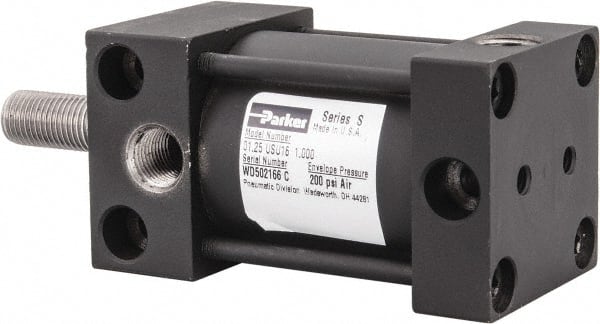 NEW PARKER PNEUMATIC CYLINDER 1-1/4" BORE 5" STROKE 1/8" PORTS 