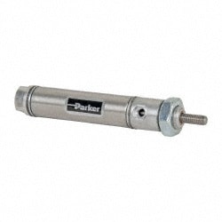 Parker 0.56DSRM01.00 Double Acting Rodless Air Cylinder: 9/16" Bore, 1" Stroke, 250 psi Max, 10-32 UNF Port, Front Nose Mount Image