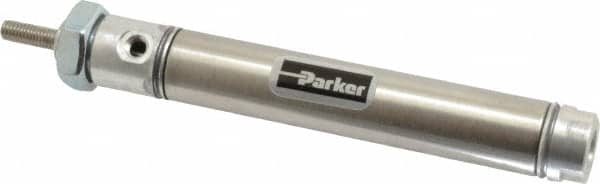 Parker 0.56DSRM02.00 Double Acting Rodless Air Cylinder: 9/16" Bore, 2" Stroke, 250 psi Max, 10-32 UNF Port, Front Nose Mount 