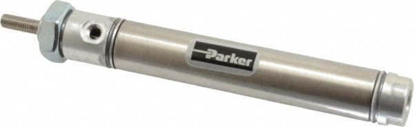 Parker 0.56DSRM02.00 Double Acting Rodless Air Cylinder: 9/16" Bore, 2" Stroke, 250 psi Max, 10-32 UNF Port, Front Nose Mount 