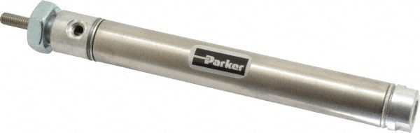 Parker 0.56DSRM03.00 Double Acting Rodless Air Cylinder: 9/16" Bore, 3" Stroke, 250 psi Max, 10-32 UNF Port, Front Nose Mount Image