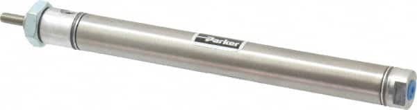 Parker 0.56DSRM04.00 Double Acting Rodless Air Cylinder: 9/16" Bore, 4" Stroke, 250 psi Max, 10-32 UNF Port, Front Nose Mount 