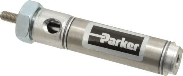 Parker 0.75DSRM01.00 Double Acting Rodless Air Cylinder: 3/4" Bore, 1" Stroke, 250 psi Max, 1/8 NPTF Port, Front Nose Mount 