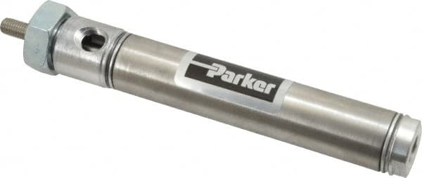 Parker 0.75DSRM02.50 Double Acting Rodless Air Cylinder: 3/4" Bore, 2-1/2" Stroke, 250 psi Max, 1/8 NPTF Port, Front Nose Mount 