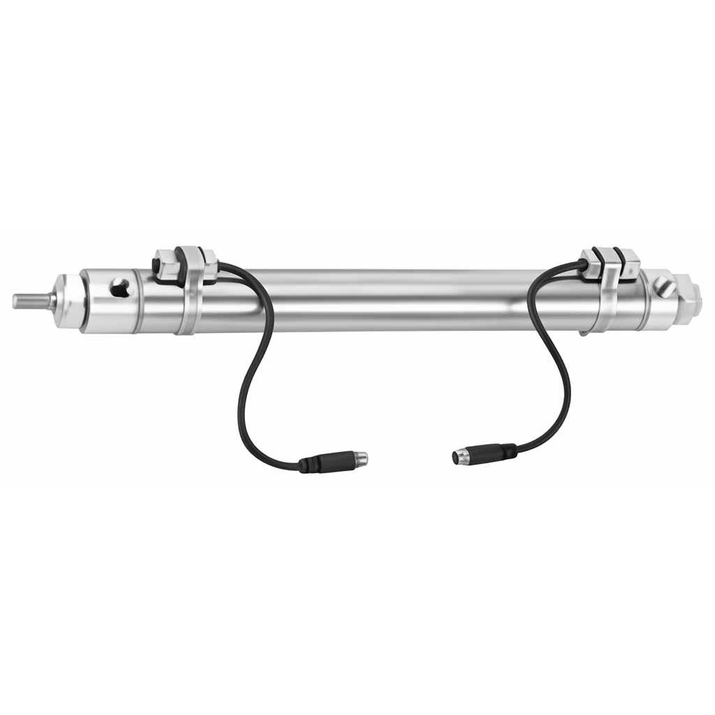Parker Double Acting Rodless Air Cylinder: 1-1/16" Bore, 10" Stroke, 250 psi Max, 1/8 NPTF Port, Front Nose Mount - Stainless Steel Body, 1.12" OAW