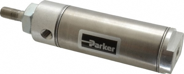 Parker 1.50DSRM02.00 Double Acting Rodless Air Cylinder: 1-1/2" Bore, 2" Stroke, 250 psi Max, 1/8 NPTF Port, Front Nose Mount Image