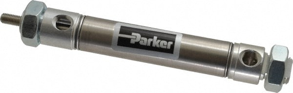 Parker 0.75DXPSRM02.00 Double Acting Rodless Air Cylinder: 3/4" Bore, 2" Stroke, 250 psi Max, 1/8 NPTF Port, Double End or Rear Pivot Mount Image