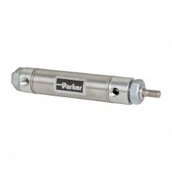 Parker 1.06DXPSRM02.00 Double Acting Rodless Air Cylinder: 1-1/16" Bore, 2" Stroke, 250 psi Max, 1/8 NPTF Port, Double End or Rear Pivot Mount Image