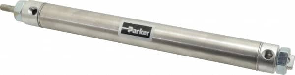 Parker 1.06DXPSRM08.00 Double Acting Rodless Air Cylinder: 1-1/16" Bore, 8" Stroke, 250 psi Max, 1/8 NPTF Port, Double End or Rear Pivot Mount 