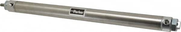 Parker 1.06DXPSRM12.00 Double Acting Rodless Air Cylinder: 1-1/16" Bore, 12" Stroke, 250 psi Max, 1/8 NPTF Port, Double End or Rear Pivot Mount 